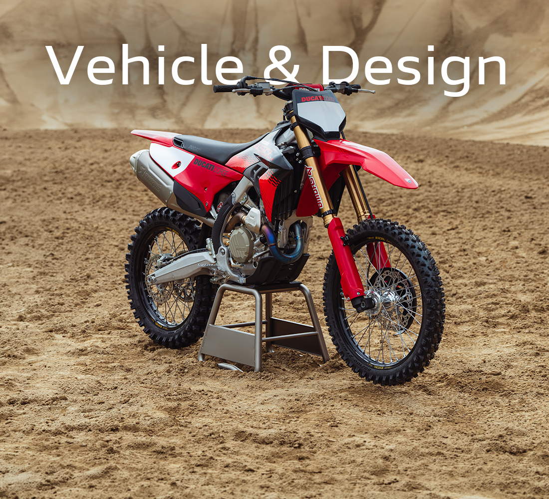 Desmo450 MX Factory design and chassis