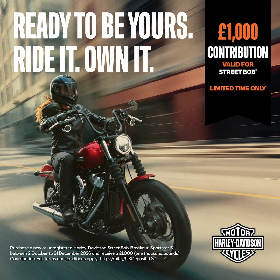 HD - £1,000 towards a Harley-Davidson Street Bob