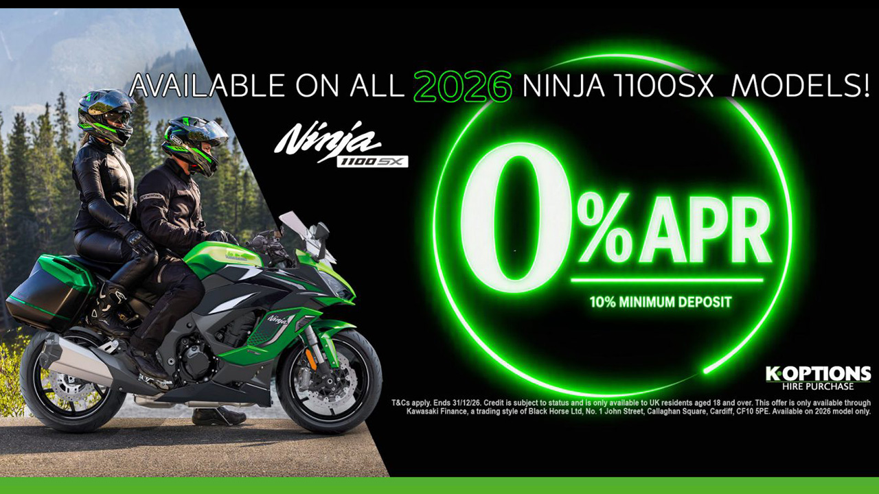 Kawasaki -  Ride away on a 2026 Ninja 1100SX with 0% finance! 