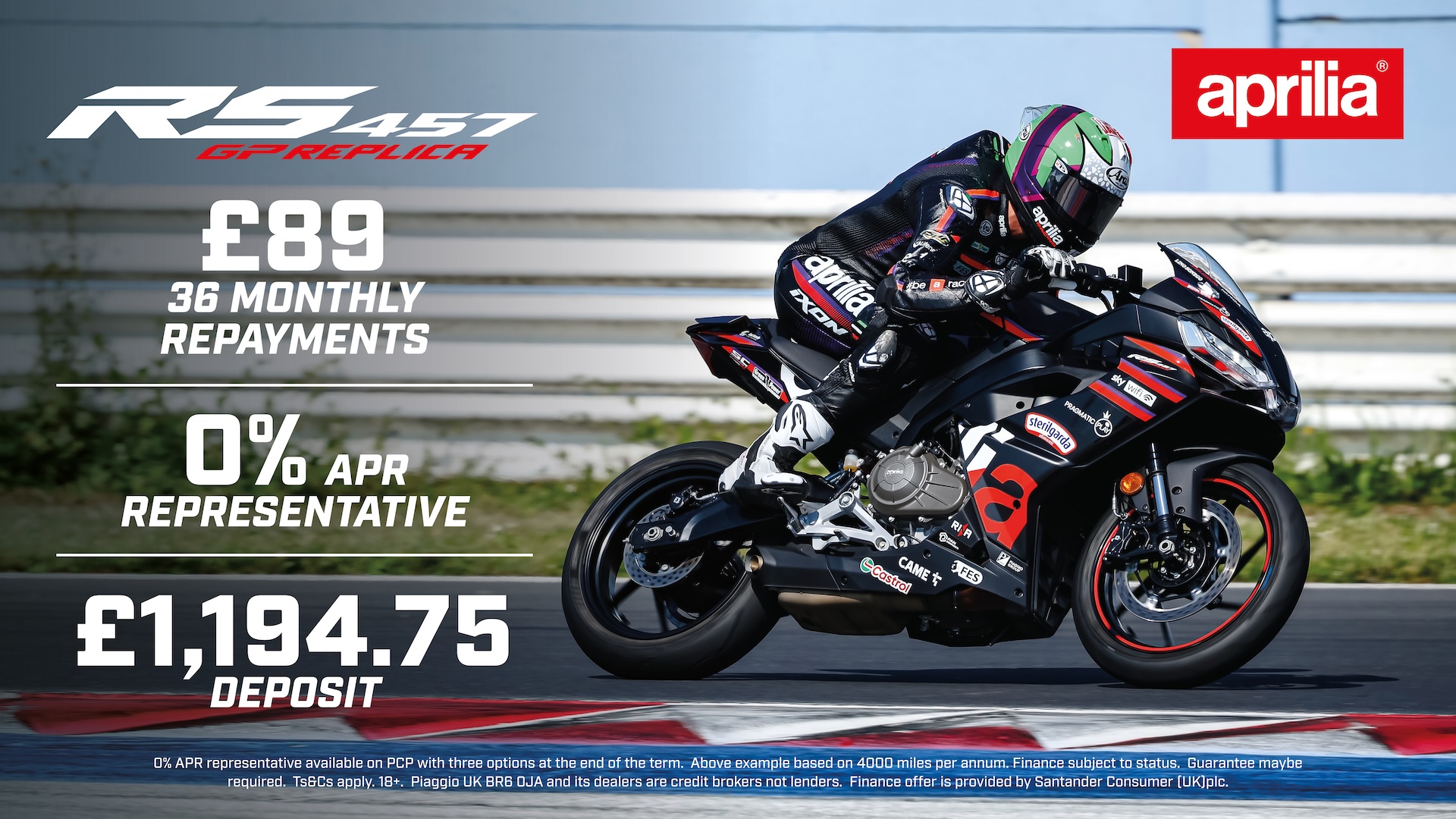 Aprilia - RS 457 REPLICA AVAILABLE WITH 0% APR REPRESENATIVE FINANCE