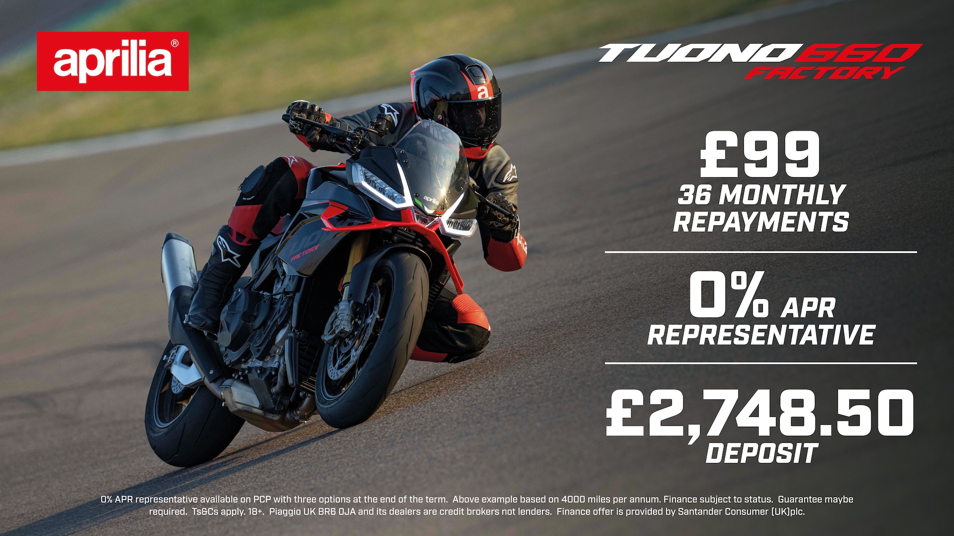Aprilia - TUONO 660 FACTORY WITH 0% APR REPRESENATIVE FINANCE