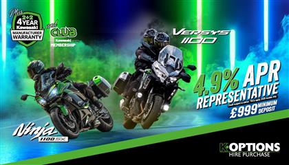  Kawasaki - K-Options Low-Rate Finance Now Available on Versys 1100 & Ninja 1100SX