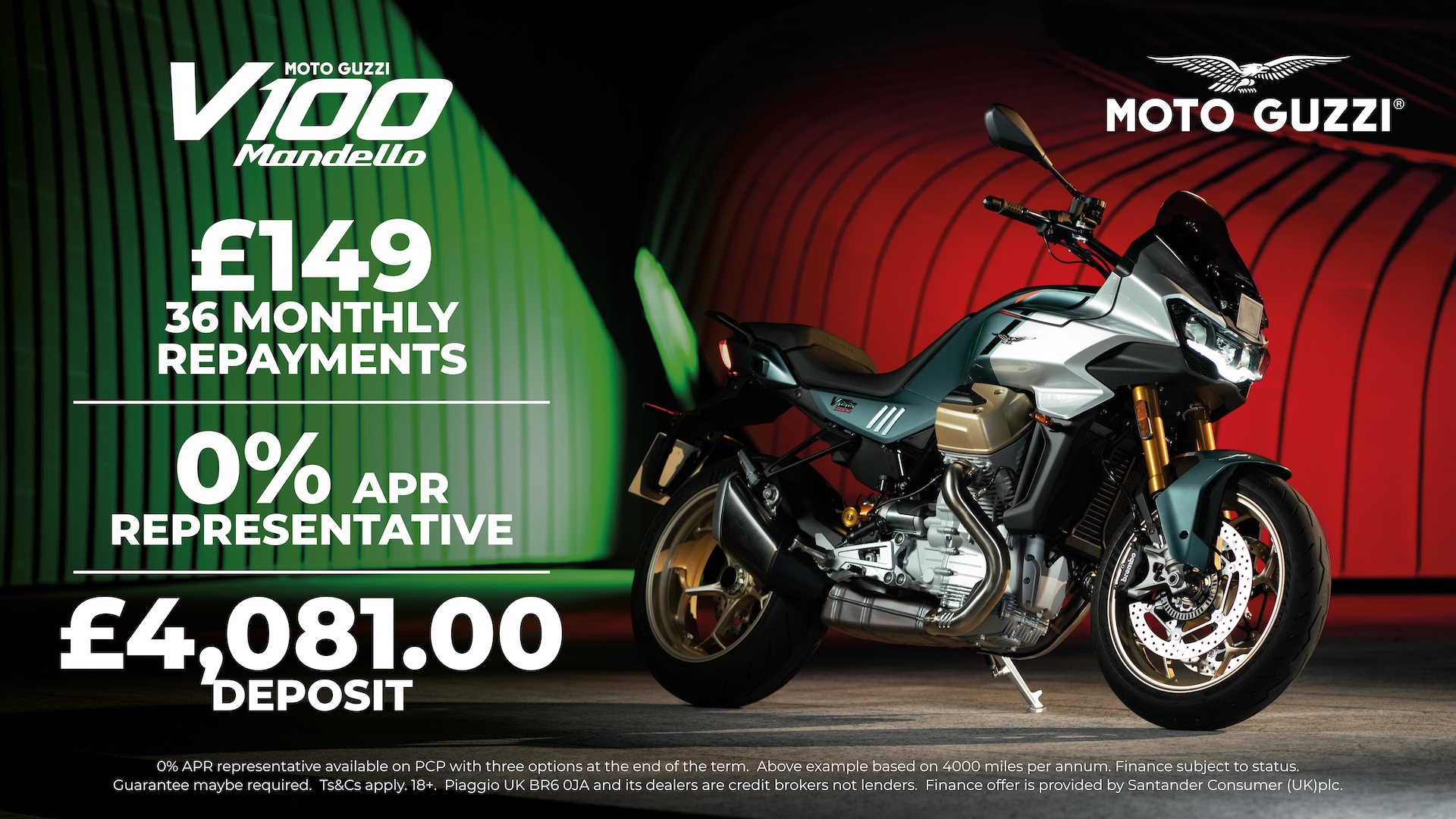 Moto Guzzi - V100 MANDELLO S WITH 0% APR REPRESENATIVE FINANCE
