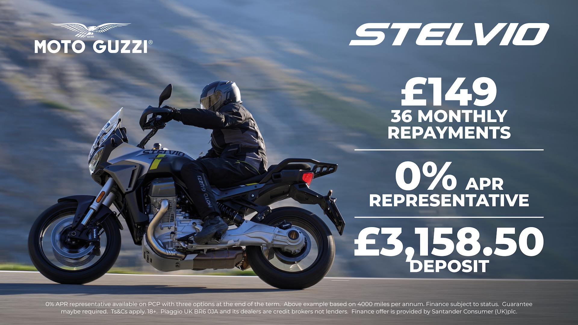 Moto Guzzi - STELVIO WITH 0% APR REPRESENATIVE FINANCE