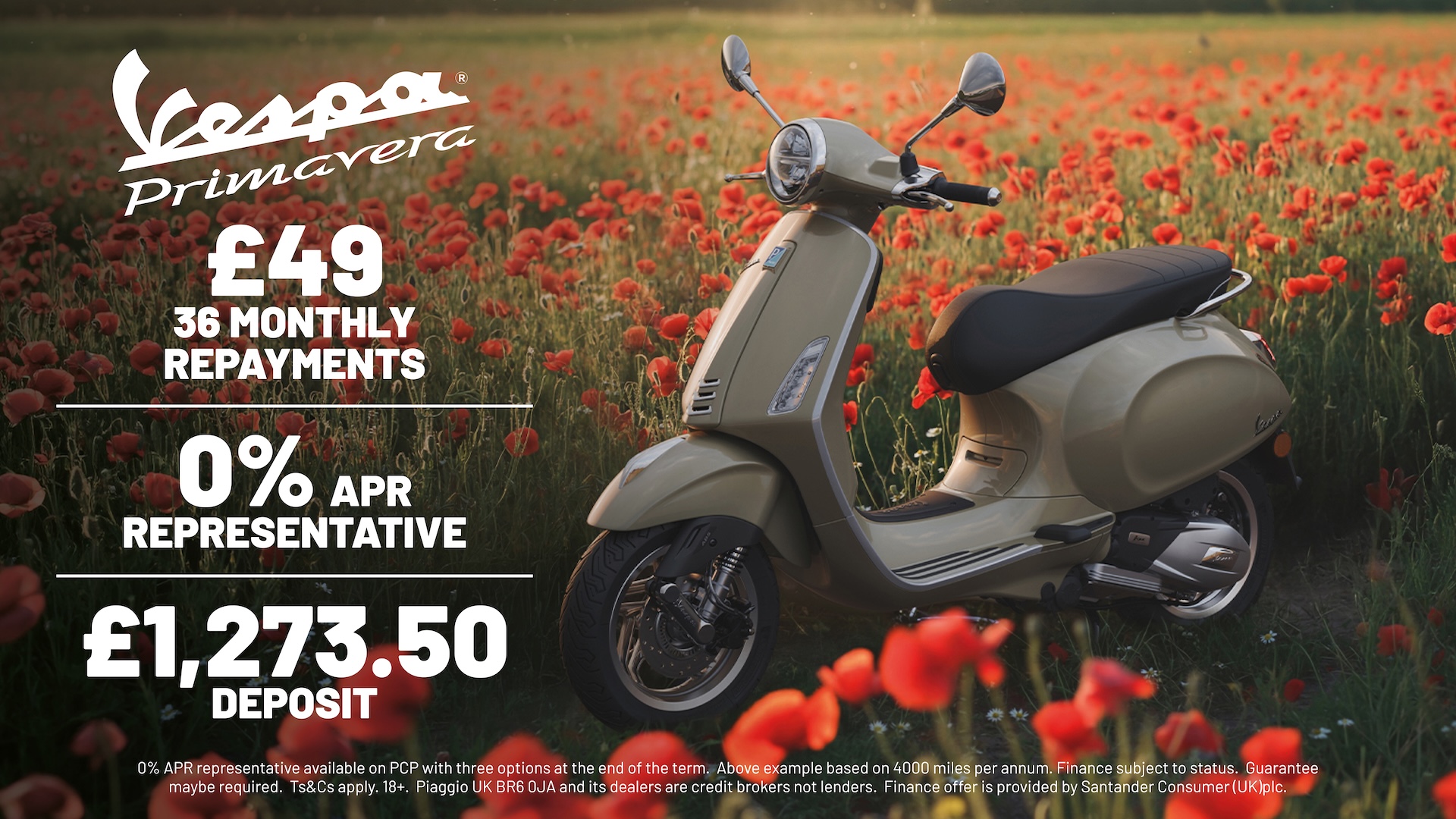 Vespa - PRIMAVERA 125 WITH 0% APR REPRESENATIVE FINANCE