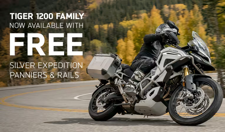 Triumph - Tiger 1200 Family - NOW AVAILABLE WITH FREE SILVER EXPEDITION PANNIERS & RAILS