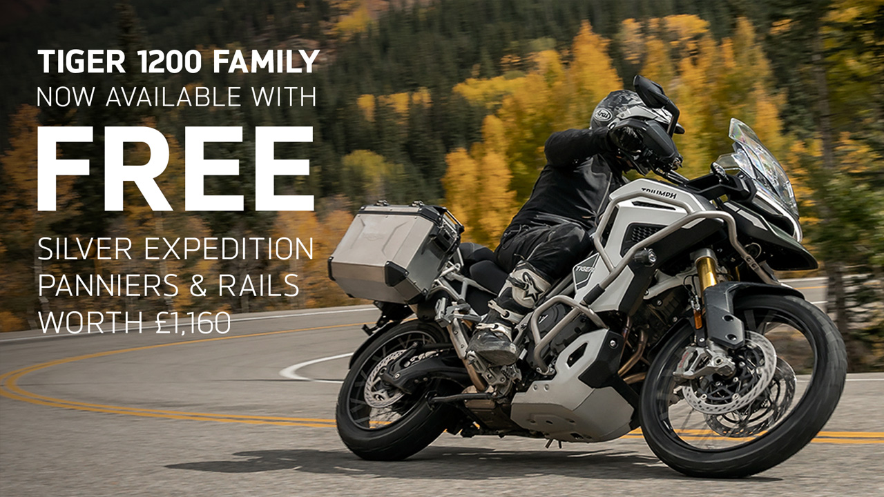 Triumph - Tiger 1200 Family - NOW AVAILABLE WITH FREE SILVER EXPEDITION PANNIERS & RAILS